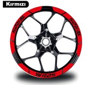 Resim Kırmızı Yamaha Yzf R25 Geniş Jant Sticker Etiket Modeli 