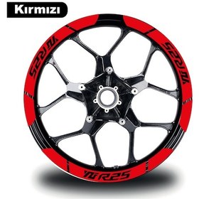 Resim Kırmızı Yamaha Yzf R25 Geniş Jant Sticker Etiket Modeli 