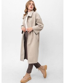 Resim Pastelastore Oversize Kaşe Kaban 2116 Açık Gri 