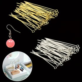 Resim 300 adet Takı Yapımı, DIY El Sanatları için Alaşım Başlıklı Pinler, Bükülebilir ve Kesilebilir, Yuvarlak Başlıklı Pinler Bilezikler, Kolyeler, Küpeler için, Altın ve Gümüş Seçenekleri ile, Boyutlar 20mm'den 50mm'ye kadar 