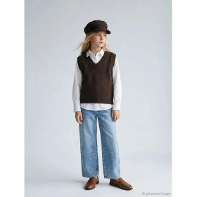 Resim LC Waikiki Lcw Kids Mavi Loose Fit Kız Çocuk Jean Pantolon 