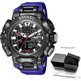 Resim Hanyang Blue-Box Smael Erkek Spor Izle Zeytin Dijital Kuvars Saatler Su Geçirmez Otomatik Tarih Kronograf Elektronik Kol Saati Часы Мужские RELOJ8053 (Yurt Dışından) 