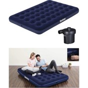 Resim Bestway 67287 Çift Kişilik Şişme Yatak Elektrikli Pompalı 191x137 Lacivert 