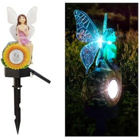 Resim Kosona Güneş Enerjili Bahçe Çiçeği Işığı - Güneşçiçek Desenli Dış Mekan Aydınlatması, 8-10 Saat Süreyle Beyaz+yedi Renkli Işık 