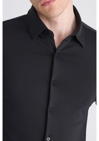 Resim Twn Slim Fit Siyah Örme Gömlek 5ec02ad04259m Çok Renkli 