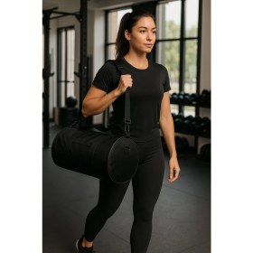 Resim Silindir Geniş Hacim Günlük Kullanım El Kol Omuzda Taşınabilir Spor Seyahat Fitness Çantası Gym Bag 