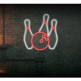 Resim Twins Led Bowling Topu Ve Lobutu Şekilli Neon Tabela Kırmızı Model:model:37623366 Kırmızı 