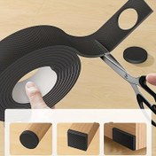 Resim 1 Rulo Kaymaz Mobilya Ayak Pedleri - Dayanıklı Plastik Kaydırmaz Tutuş Matı, Mobilyalar, Masalar, Sandalyeler için Uygun, Donanımlar Kendiniz Uzunluğuna Kesilebilir - Kalınlaştırılmış Tasarım 200.0 cm Dokulu Yüzey Sert Ahşap Zeminlere ve Düz Yüzeylere Sağlam Sabitleme Yapabilir, Güvenli Mobilya Sabitlemesi | Dikdörtgen Ayak Pedleri | Sünger Malzeme, Sandalye Bacak Zemin Koruyucu 