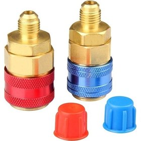 Resim Dashanshop 2 Adet Ac R134a Hızlı Bağlantı Kelepçesi Adaptörü Manifolt Bağlantı Seti 