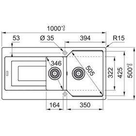 Resim Franke Ubg 651-100 Oyster 1.5 Gözlü Granit Eviye 