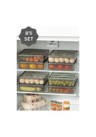 Resim Vienev Bella 3.5 L Saklama Kabı 8'li Antrasit - Beyaz 