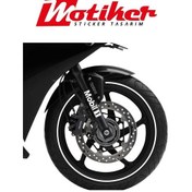 Resim Mobil 1 Motosiklet Amortisör Beyaz Sticker Etiket 