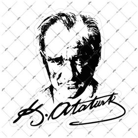 Resim Bay Etiket Mka9 Kemal Ataturk Silueti Seffaf Folyo 