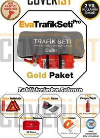 Resim COVERİST Eva Trafik Seti Plus - 1 KG Yangın Tüpü - 2 Yıllık - Gri - Gold Paket 