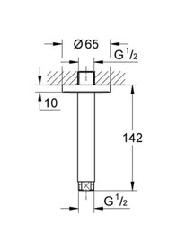 Resim Grohe Rainshower Duş Başlığı Dirseği 142 Mm - 28724000 Krom 