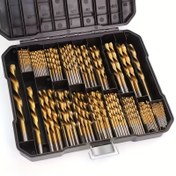 Resim 135° Nokta ile 50 adet Titanyum Kaplamalı Yüksek Hızlı Çelik Matkap Seti - DIY El Sanatları, Ahşap İşleme, Gravür ve Takı Yapımı için Dayanıklı, Uzun Ömürlü Matkaplar - Boyut Aralığı 1/16"'den 1/2"'ye kadar, Metal Silindirik, El Sanatçısı Seçimi | Düzenlenmiş Matkap Seti | Dayanıklı Matkaplar 