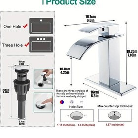 Resim Xuweiwei Silvery Paslanmaz Çelik Şelale Rv Banyo Bataryası Seti Sıcak Soğuk Su Esnek Hortum 