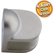 Resim Cam Tutucu Ahşap Raf Tutucu Cam Etejeri Metal U Tipi Vidalı Saten (4 ADET) 