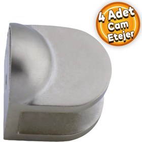 Resim Cam Tutucu Ahşap Raf Tutucu Cam Etejeri Metal U Tipi Vidalı Saten (4 ADET) 