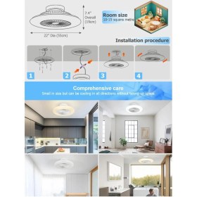 Resim Dlc Nord 60 cm Kumandalı LED Tavan Vantilatörü Beyaz 