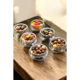 Resim 6'lı 100 ml Çift Cidarlı Cam Reçellik, Sunumluk ve Çerezlik Mini Kase Seti - Şık ve Fonksiyonel Tasarım-Kahvaltılık ve Sosluk 