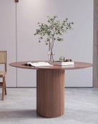 Resim Breeze Yuvarlak Ahşap Bohem Masa 110x110 