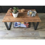 Resim WOODENSA Orta Sehpa ,masif Rustik Sehpa ,dekoratif Sehpa 55x90 Cm Sehpa002 