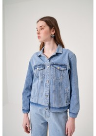 Resim Oe25y939709 Omelya Denim Kot Ceket Mavi 