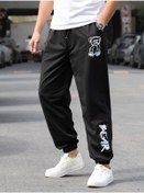 Resim VBSVİBES Siyah Bear Baskılı Eşofman Altı Jogger 