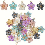Resim 6/12/36/100 adet Sevimli Alaşım Sakura Kiraz Çiçeği Süsleri - Rastgele Pastel Renkler Altın Tonlu Merkezlerle DIY Takı Yapımı, Bilezikler Kolyeler Küpeler Anahtarlıklar için - Sevgililer Günü Doğum Günü Partisi Hediye Aksesuarları, Kiraz Çiçeği Temalı Ürünler, Kolye Süslemeleri, Zarif Takı Süsleri, Sakura Çiçek Tasarımı, Parlak Kolye Uçları, Detaylı İşçilik 