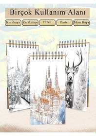 Resim Telli Eskiz Defteri Canson 1557 A5 Spiralli 40 Yaprak 1 Adet 120 Gr 148x210 Mm Üstten Açılmalı Karakalem Sketch Book 