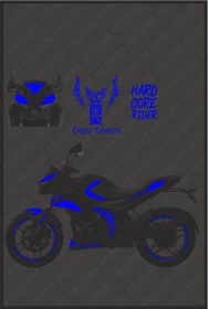 Resim TRİDERS Bajaj N250 Full Set Sticker Kaplama REFLEKTÖRLÜ MAVİ 