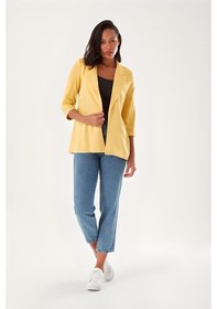 Resim Batik Blazer Viskon Ceket Sarı 