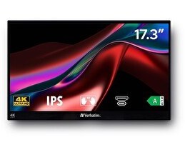 Resim Verbatim PMT-17-4K 17.3" 60 Hz 6 MS HDMI USB-C HDR UHD FreeSync IPS Taşınabilir Dokunmatik Monitör 