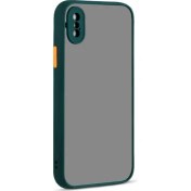Resim Apple iPhone XS Kılıf Hux Kamera Korumalı Silikon Koyu Yeşil Gpack