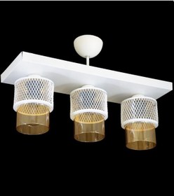Resim Üçlü Bal Cam Kafes Model Modern Plafonyer Avize G 