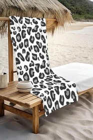 Resim Dijital Baskı Plaj Deniz Havlusu Leoparlı Desen Peştamal HVL0017 