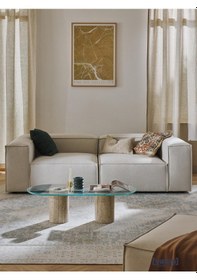 Resim Most Mollis 2 Modül Kanepe Koltuk 01 Kırık Beyaz Keten Kumaş Yumu 