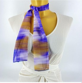 Resim Paredora Geçiş Desenli Mor Kahve Kısa Fular Çok Renkli 