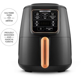 Resim Karaca Air Pro Cook Xl 2 In 1 Konuşan Airfryer Black Cooper 4 Kişilik 