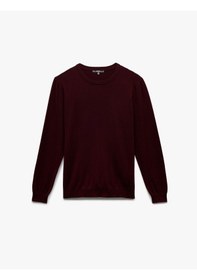 Resim Koton Uzun Kollu Bisiklet Yaka Basic Triko Kazak Bordo 6wam70015ht Bordo 