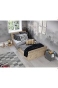Resim KZNMOB HOME Tek Kişilik Modern Meşe Mdf Karyola - 100cm X 200cm Ölçülerinde 
