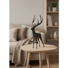 Resim AyrStore Geyik Figürü Gri 