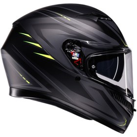 Resim Agv K3 Syth Mplk Matt Black Yellow Fluo Kapalı Kask 