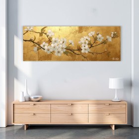 Resim Altın Ve Beyaz Çiçek - 200x70 