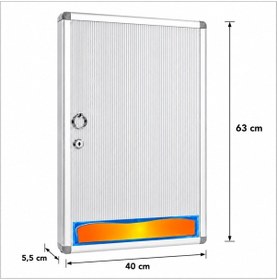 Resim 96'lı İthal Alüminyum Anahtar Dolabı 40x63x5,5 Cm Gri 