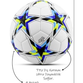 Resim Orijinal Futbol Topu Şampiyonlar Ligi Pompalı Sert Zemin Halı Saha Futbol Topu 