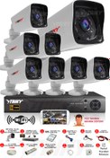 Resim TAIKY 8 Kameralı 5mp Sony Lensli Fullhd 1080p Yüz Tanıma Wıfı Güvenlik Kamera Sistemi W-f473-320 