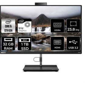 Resim LENOVO THİNKCENTRE NEO 30A i5 1240P 32GB RAM 1TB SSD 23.8" FHD FDOS ALL IN ONE PC 12B0002CTX 
