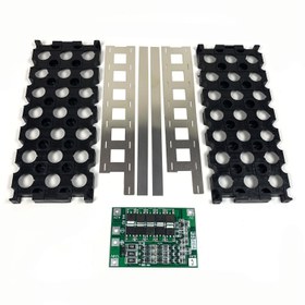 Resim 12V Lityum Pil Paketi Depolama Braketi DIY Montaj BMS ile 3 Seri 21 Grup Lityum Pilleri için, 18650 Lityum Pil Depolama Rafı. 